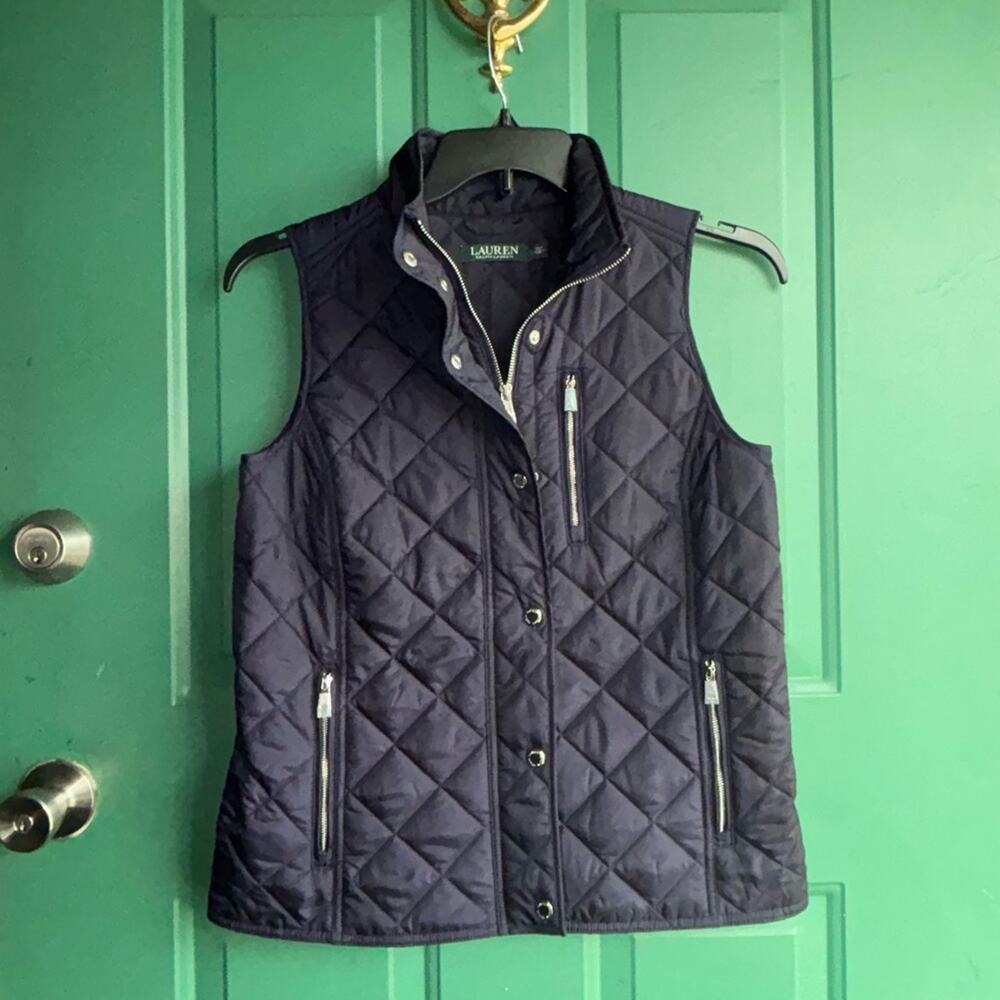 Ralph Lauren Navy Quilted Sleeveless Vest